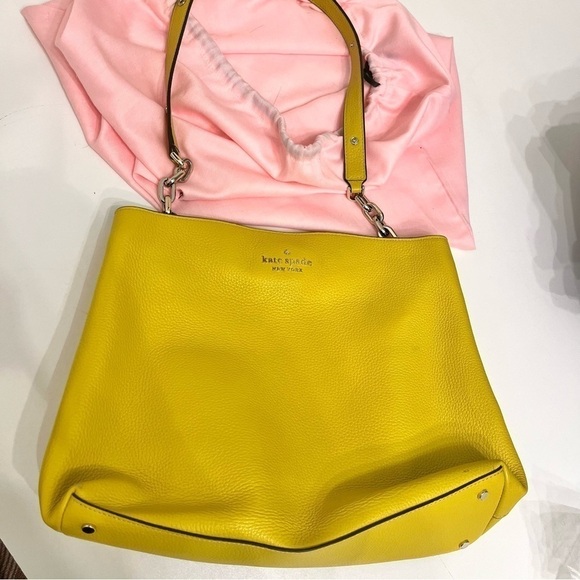 Kate Spade Aubrey chain shoulder bag in chartreuse - Picture 2 of 11